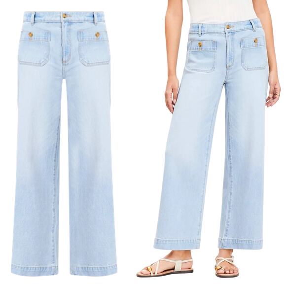 LOFT Denim - Loft The Palmer Wide Leg Jeans High Rise Ankle Cropped Denim
